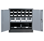 Black & Silver - Linbin ® Storage Bin Half Size Cabinet Kit
