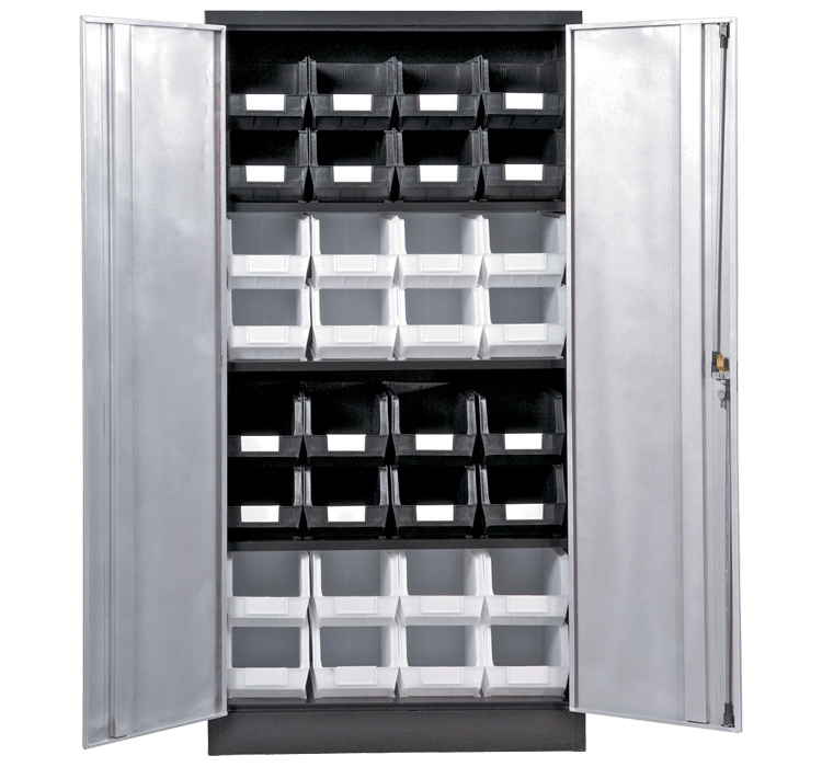 Black & Silver - Linbin ® Storage Bin Cabinet Kit