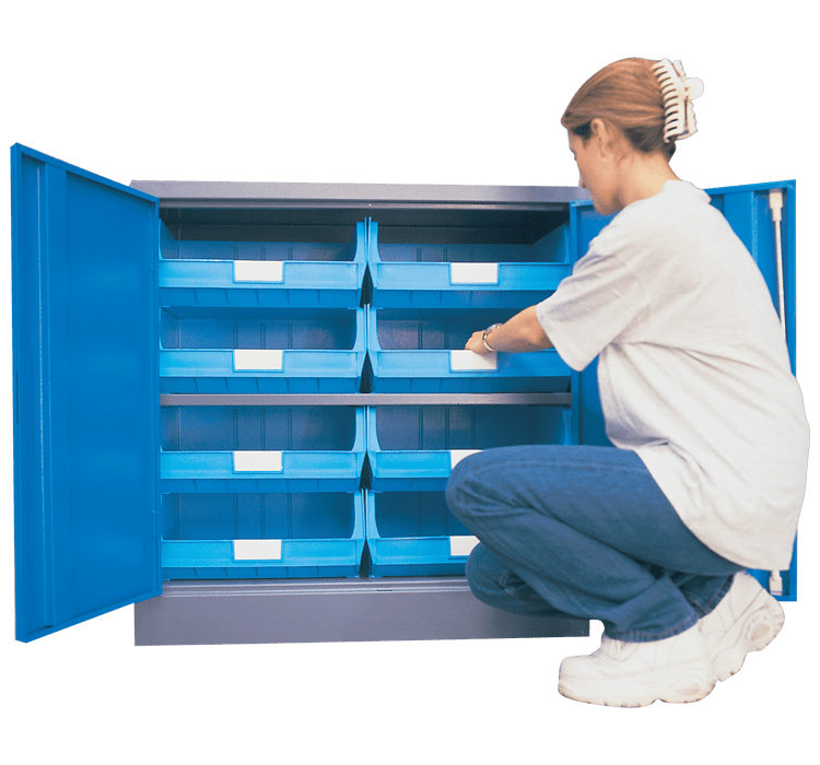 Blue - Linbin ® Storage Bin Half Size Cabinet Kit 4